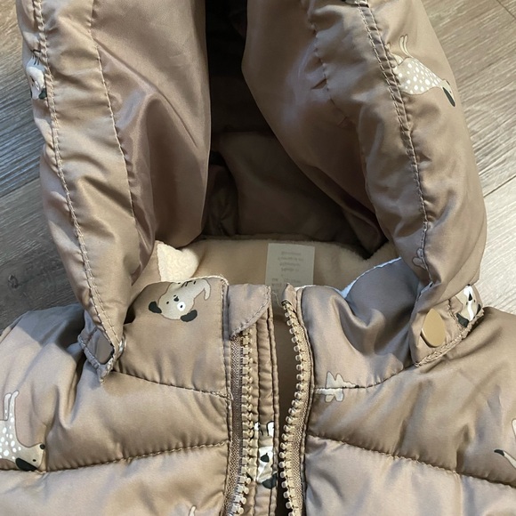 H&M Dog Print Puffer Jacket Detachable Hood 18 Months - Picture 8 of 8
